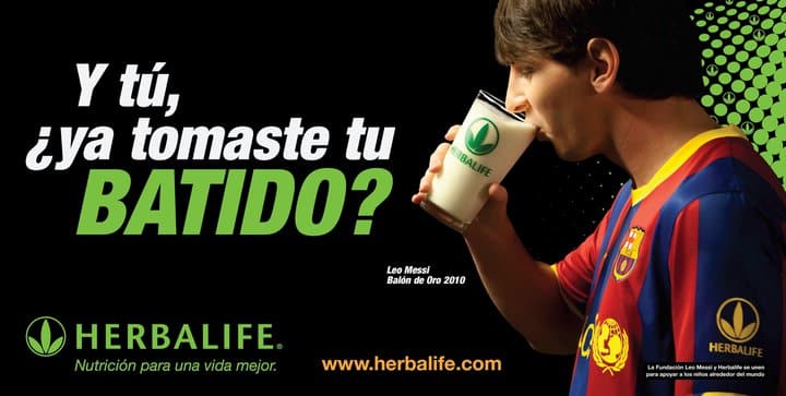 Publicidad de Lionel Messi con herbalife